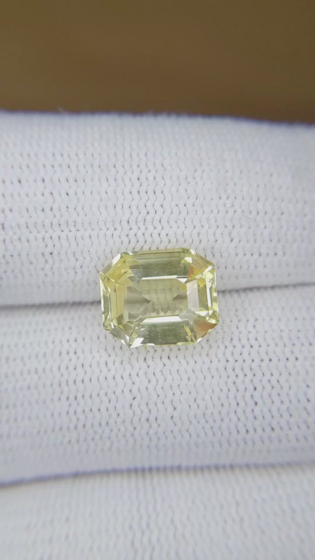 5.10 Ct. Yellow Sapphire from Ceylon (Sri Lanka) Size Video