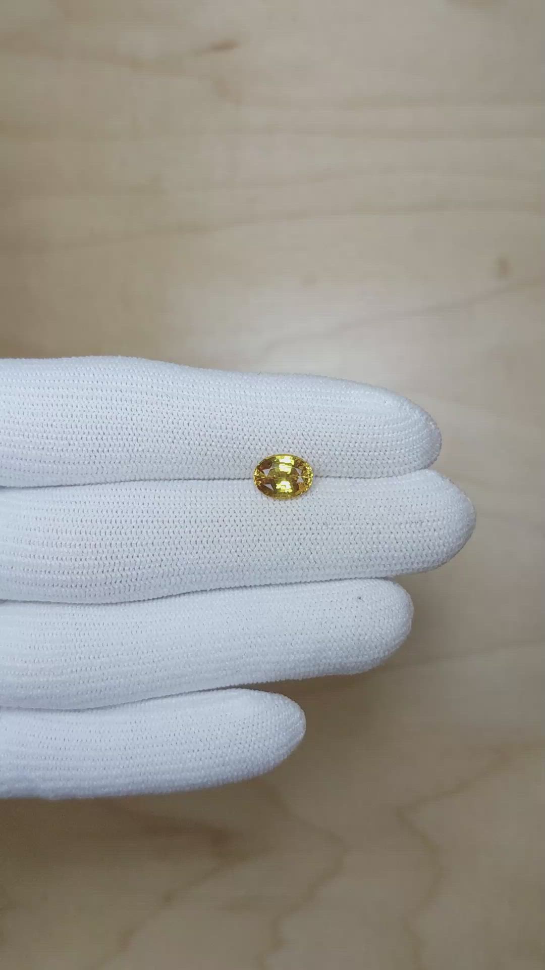 1.79 Ct. Yellow Sapphire from Ceylon (Sri Lanka) Size Video