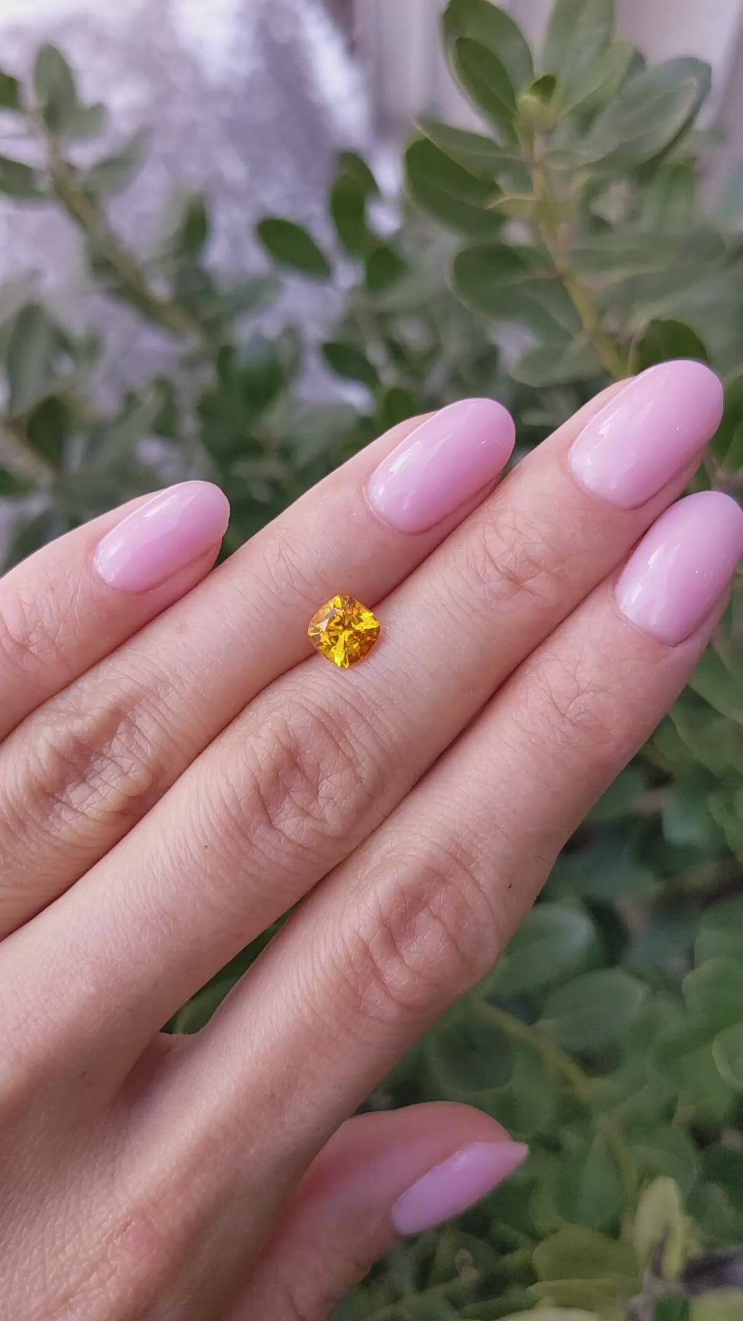 1.31 Ct. Yellowish Orange Sapphire from Ceylon (Sri Lanka) Size Video