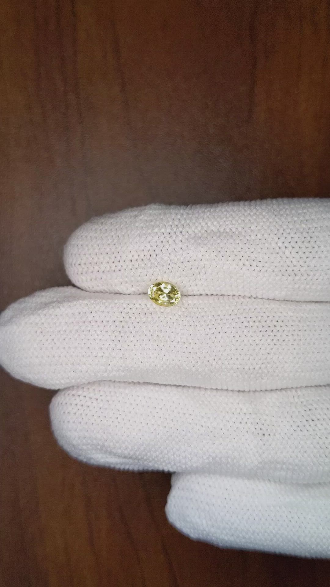 0.66 Ct. Yellow Sapphire from Ceylon (Sri Lanka) Size Video