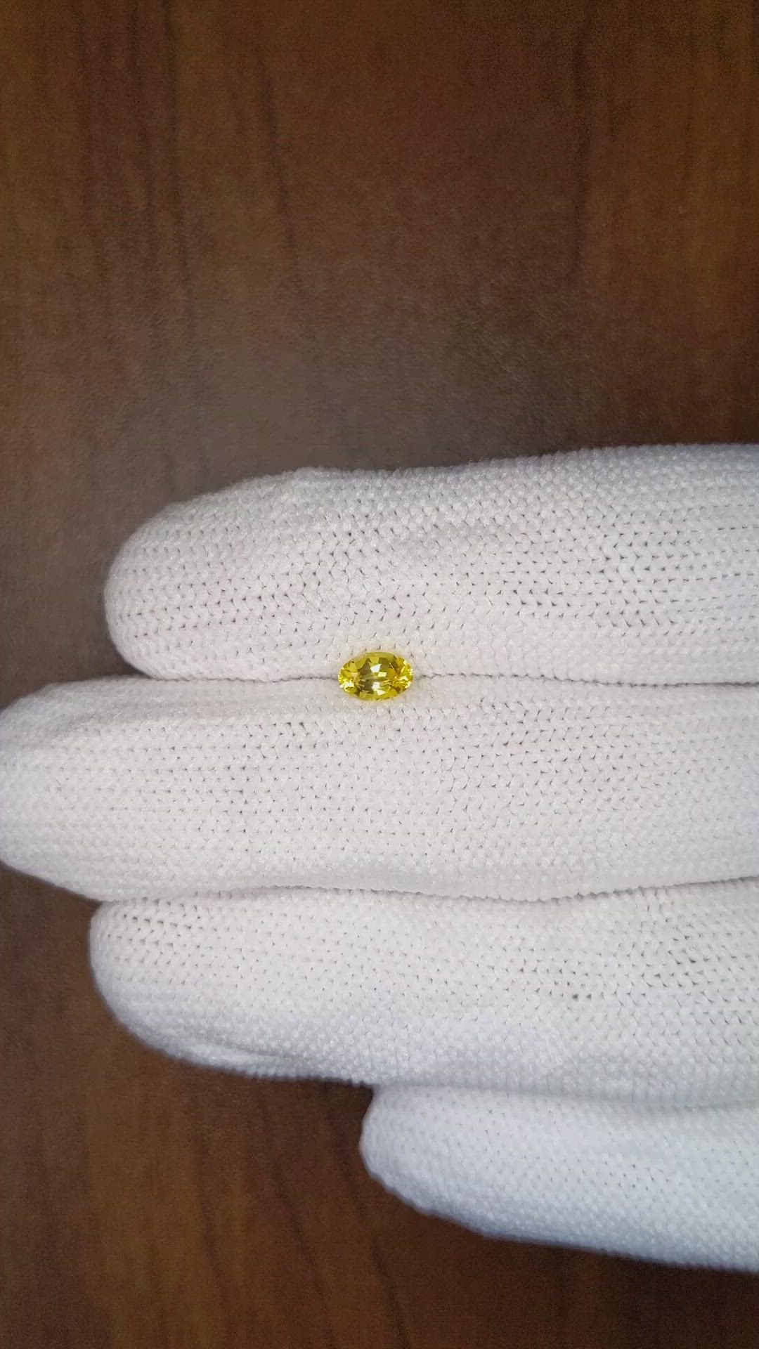 0.57 Ct. Yellow Sapphire from Ceylon (Sri Lanka) Size Video