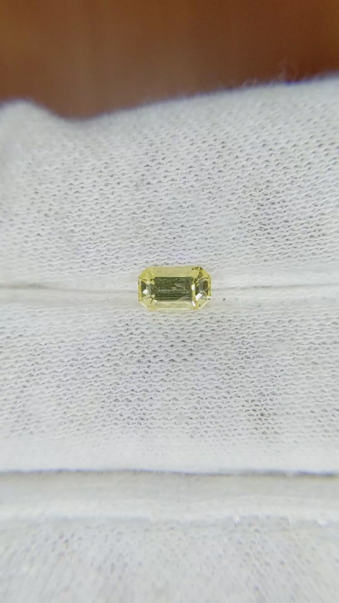 0.73 Ct. Yellow Sapphire from Ceylon (Sri Lanka) Size Video