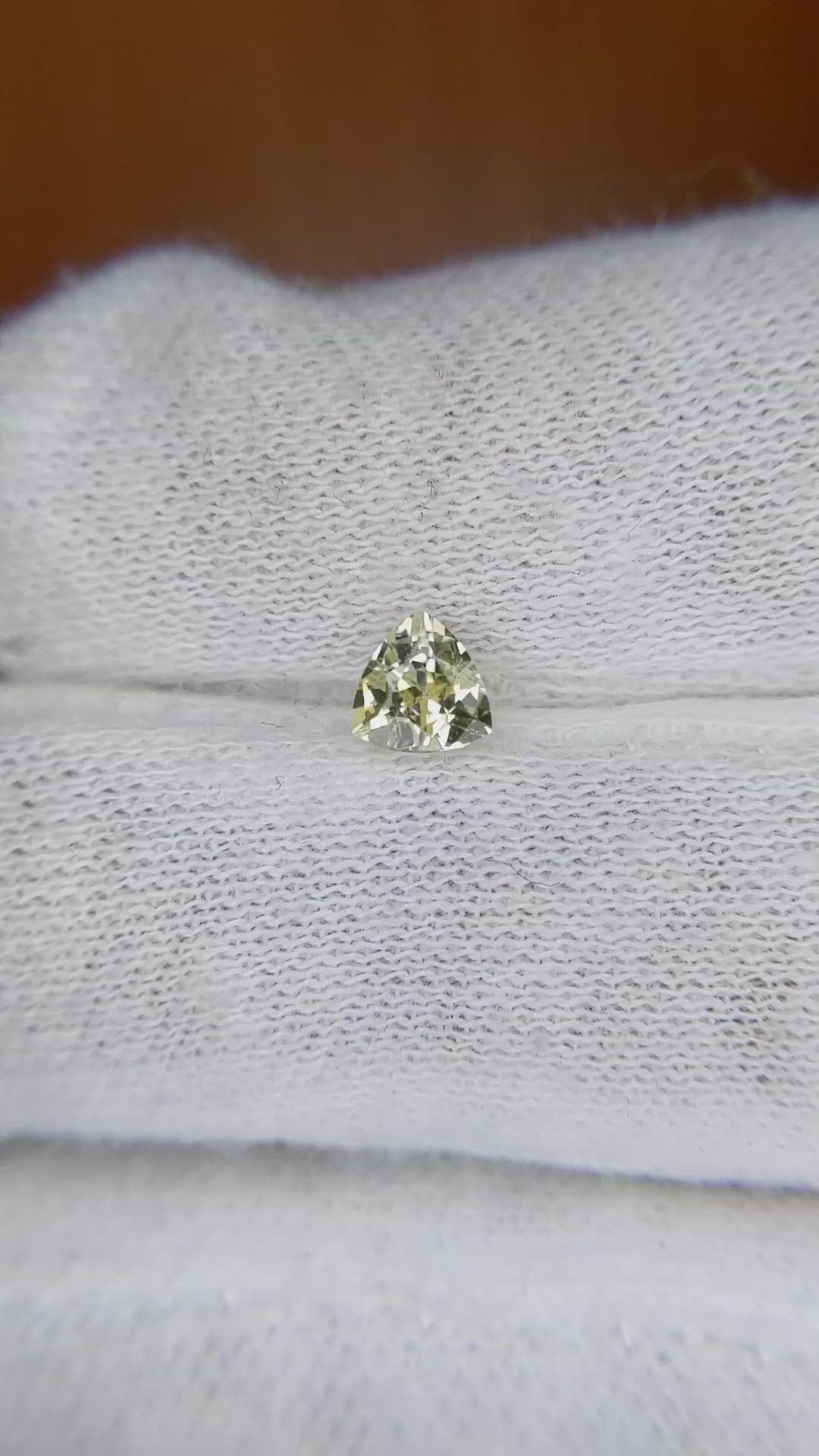 0.62 Ct. Greenish Yellow Sapphire from Ceylon (Sri Lanka) Size Video
