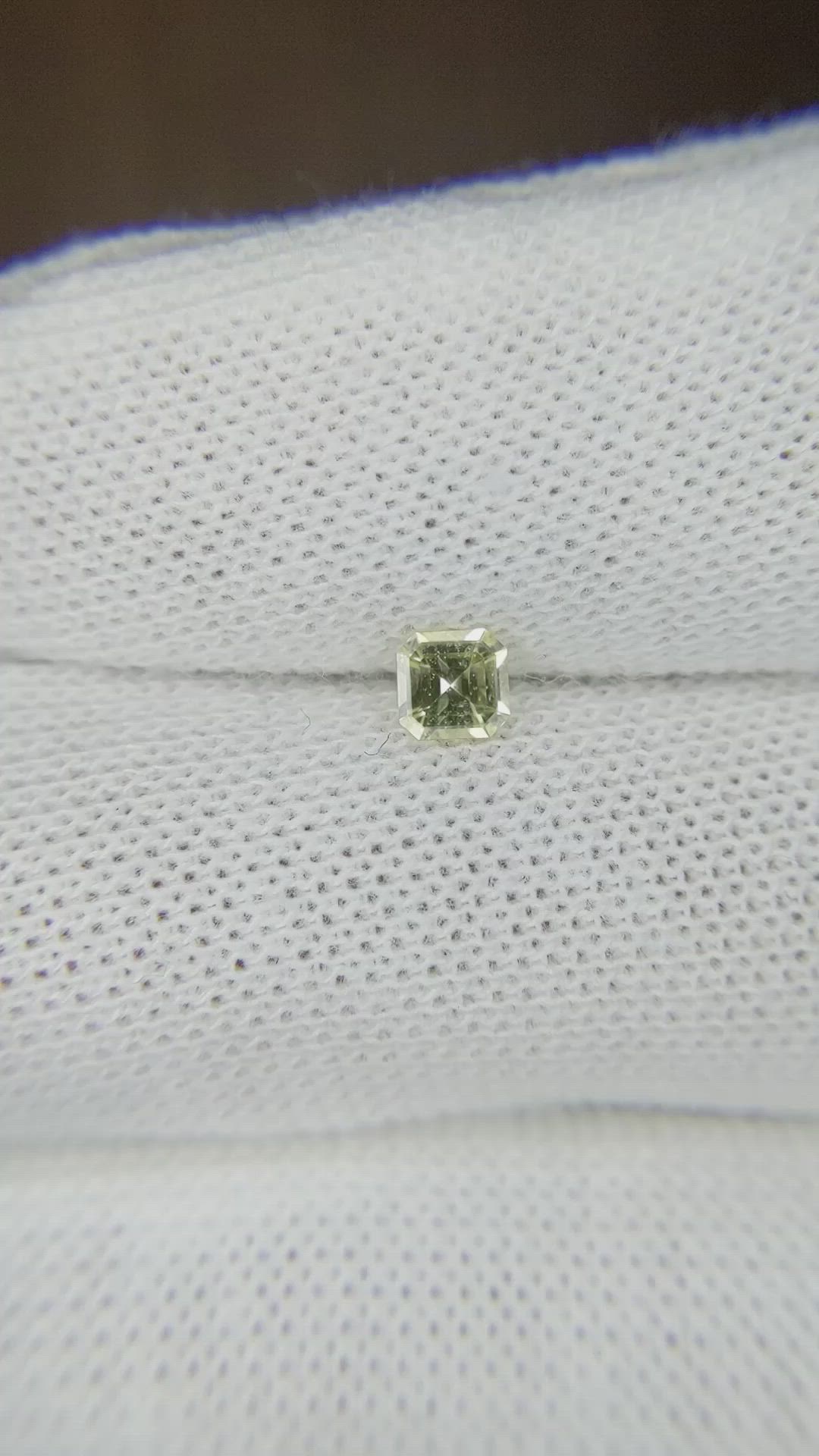 0.32 Ct. Greenish Yellow Sapphire from Ceylon (Sri Lanka) Size Video