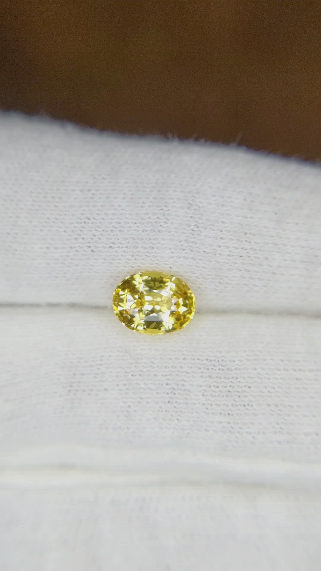1.67 Ct. Yellow Sapphire from Ceylon (Sri Lanka) Size Video