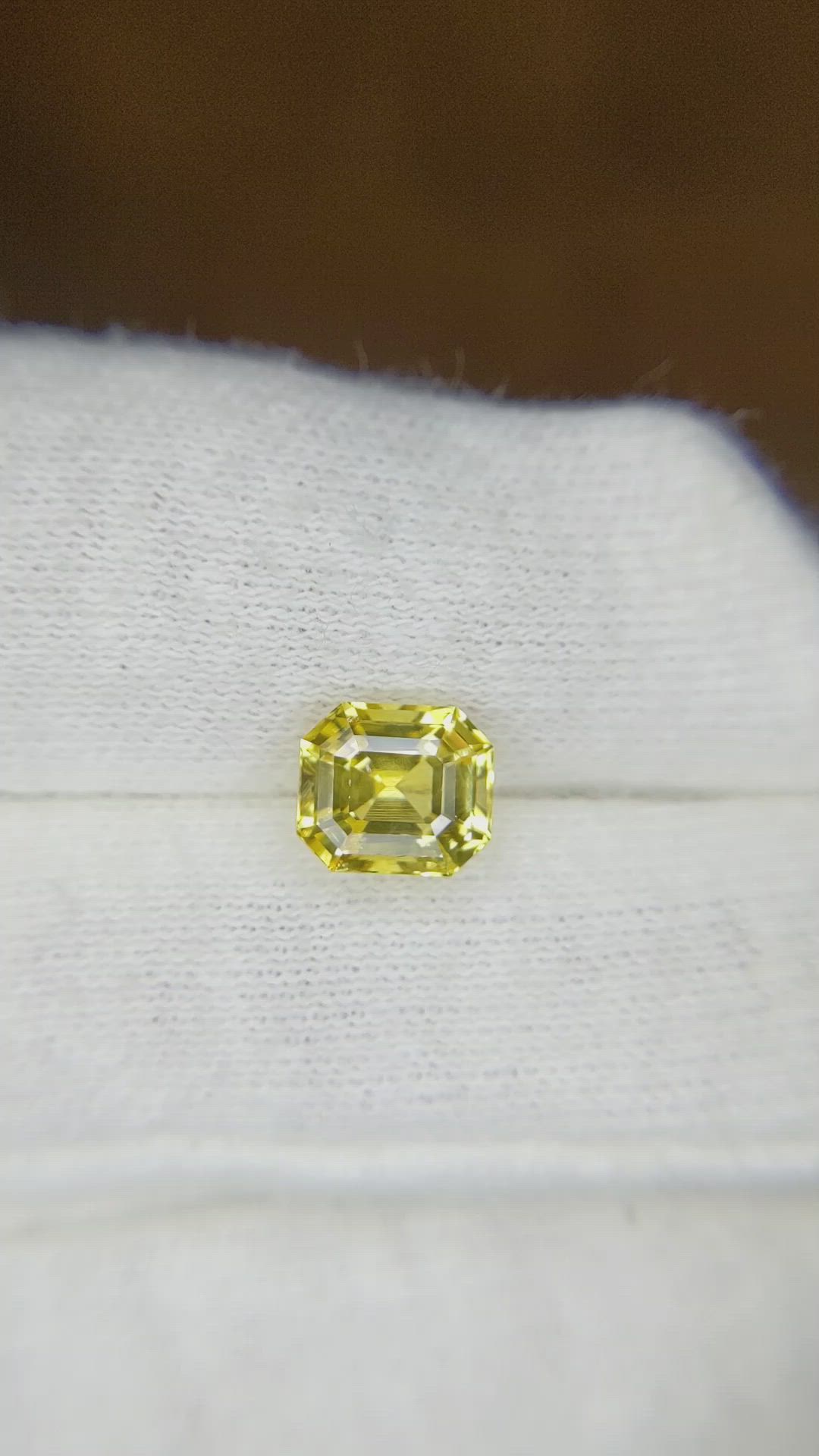 1.95 Ct. Yellow Sapphire from Ceylon (Sri Lanka) Size Video