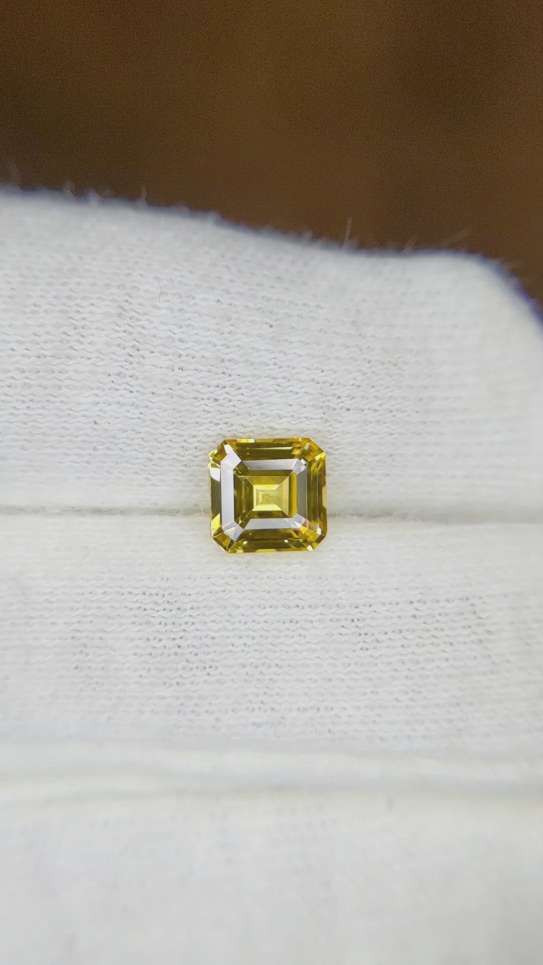 1.56 Ct. Yellow Sapphire from Ceylon (Sri Lanka) Size Video
