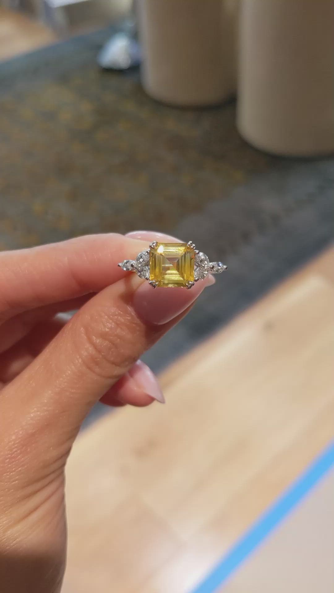 4.06 Ct. Yellow Sapphire from Ceylon (Sri Lanka) Size Video