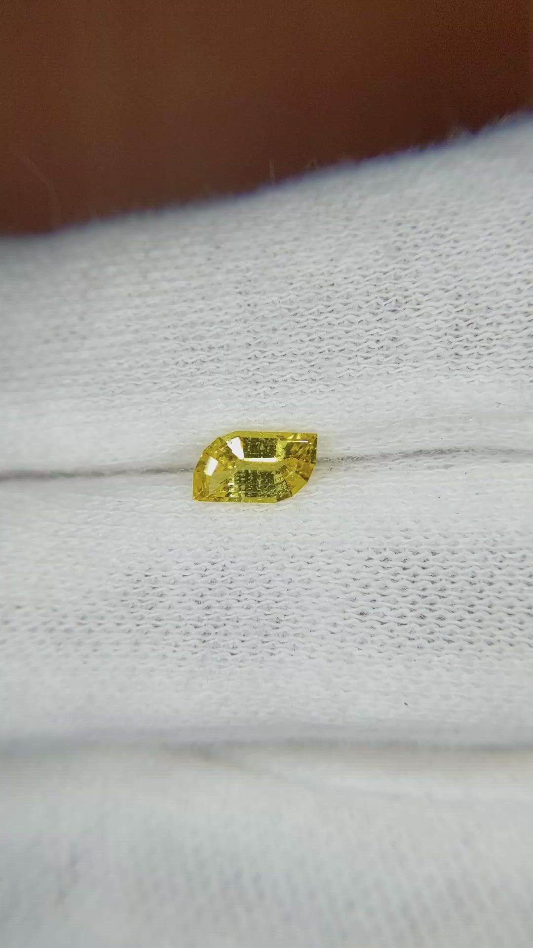 0.57 Ct. Yellow Sapphire from Ceylon (Sri Lanka) Size Video