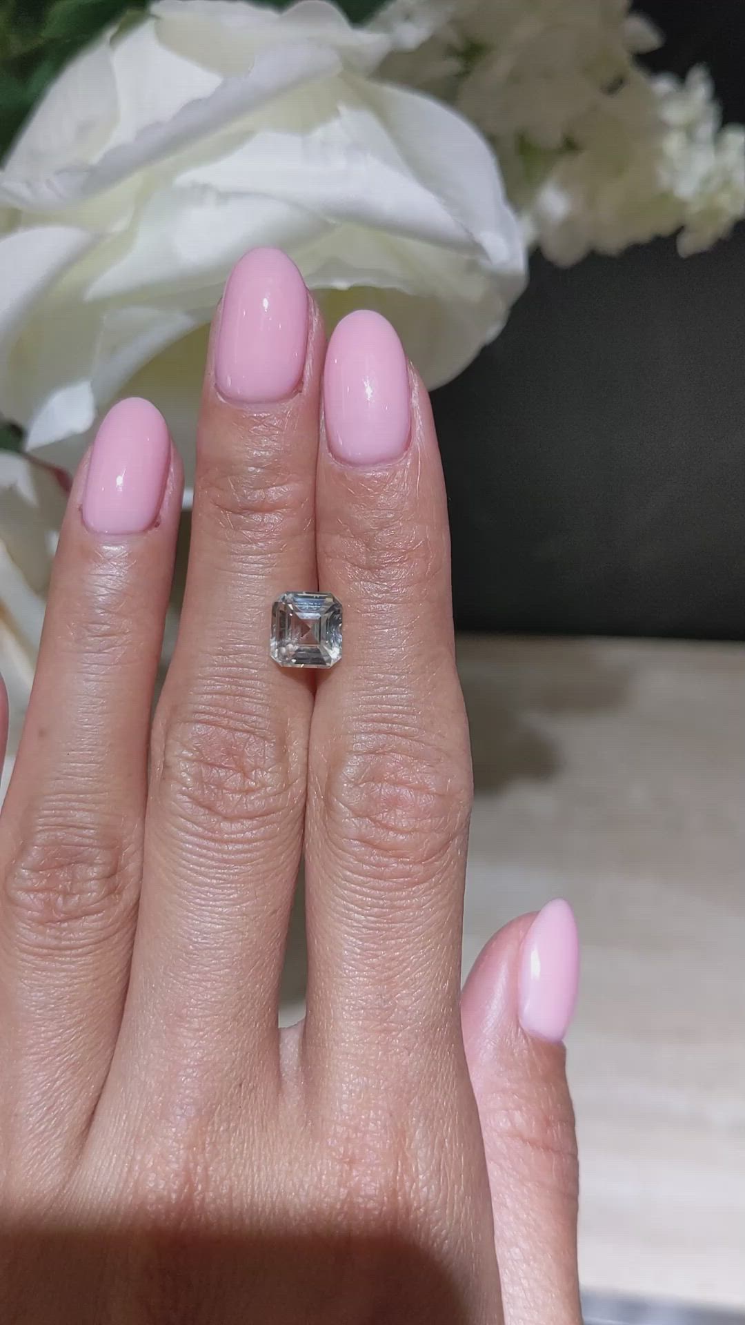 3.05 Ct. White Sapphire from Ceylon (Sri Lanka) Size Video