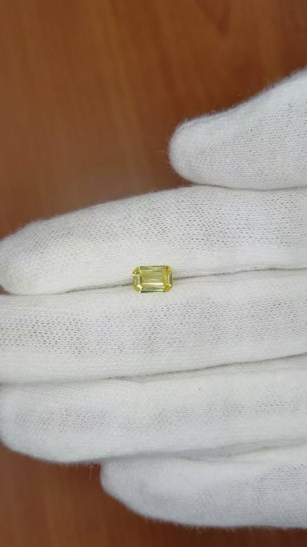 0.81 Ct. Yellow Sapphire from Ceylon (Sri Lanka) Size Video