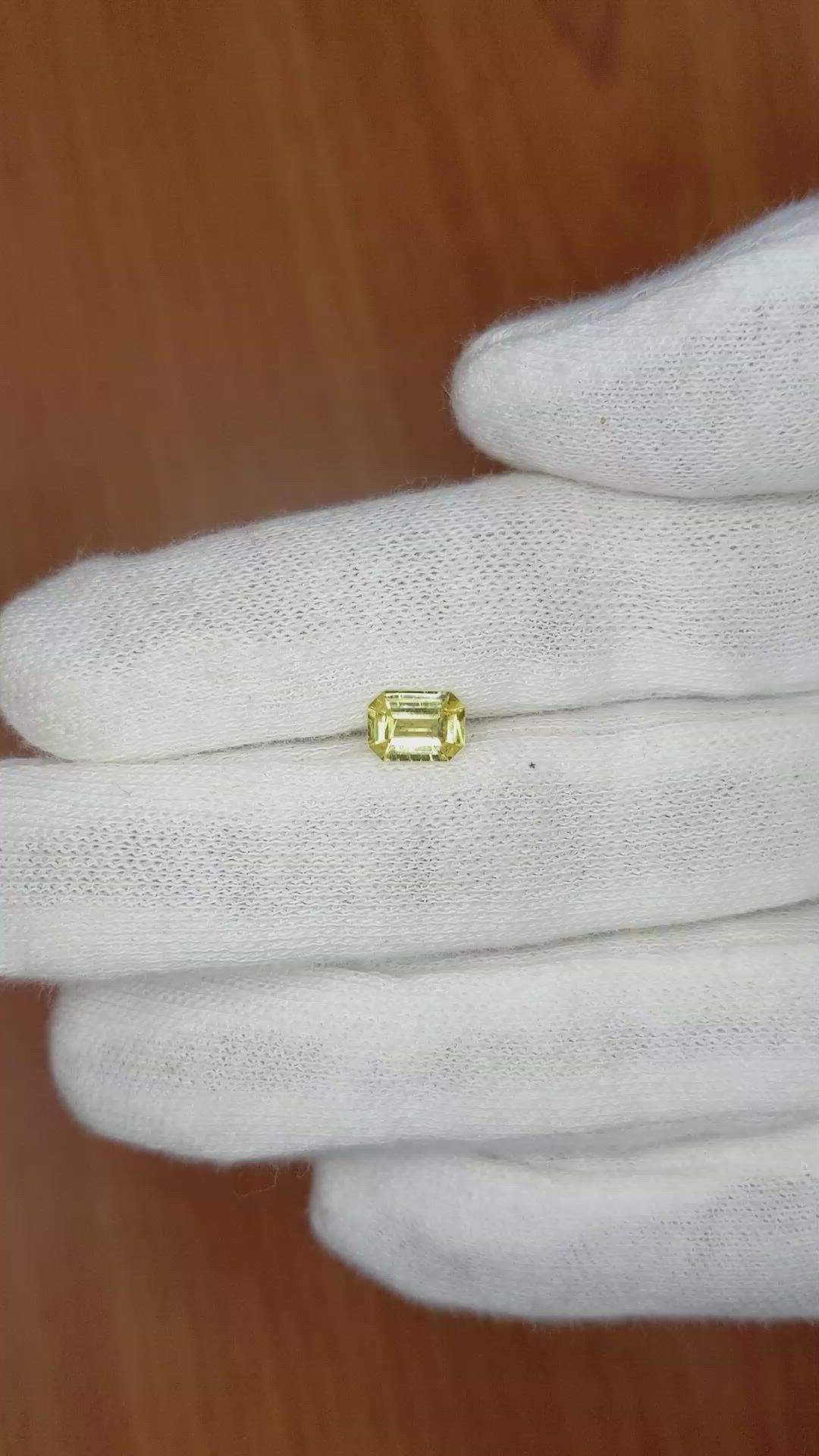 0.89 Ct. Yellow Sapphire from Ceylon (Sri Lanka) Size Video