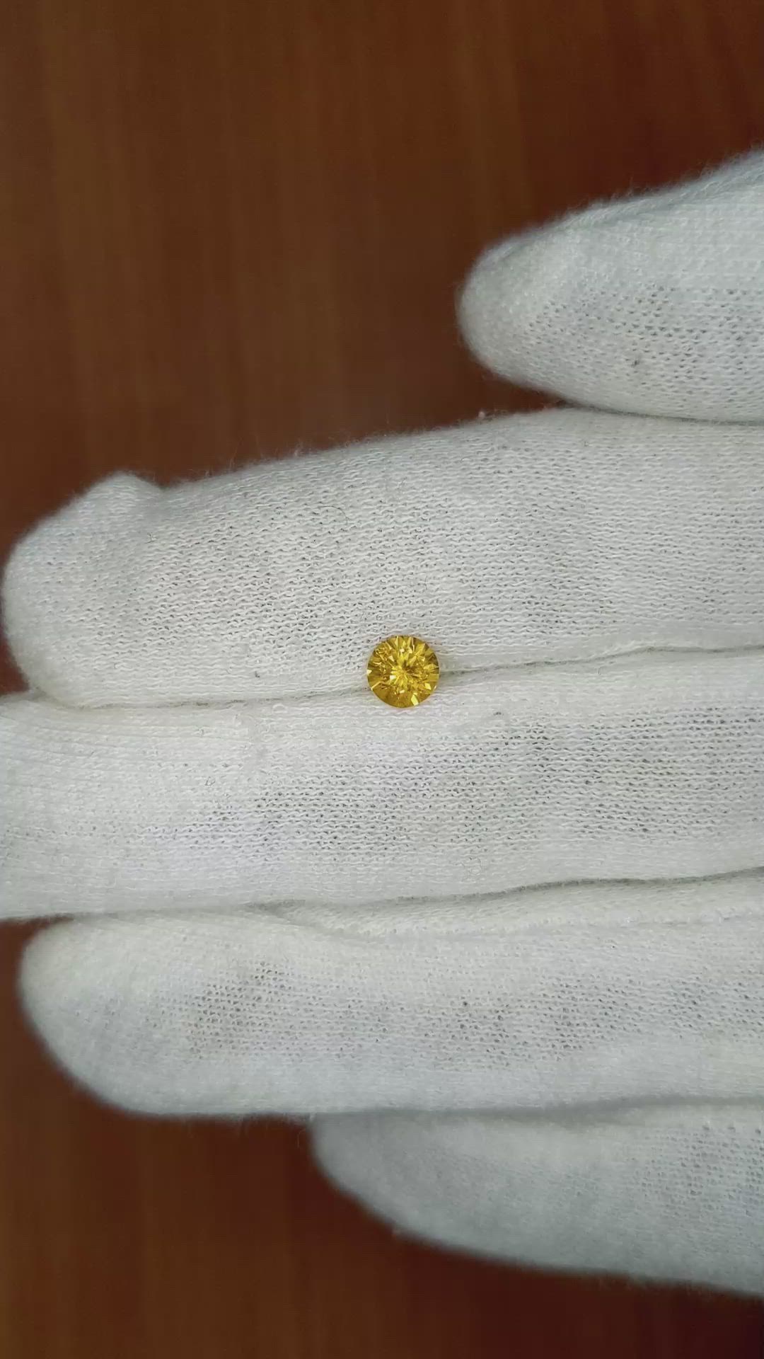 0.58 Ct. Yellow Sapphire from Ceylon (Sri Lanka) Size Video