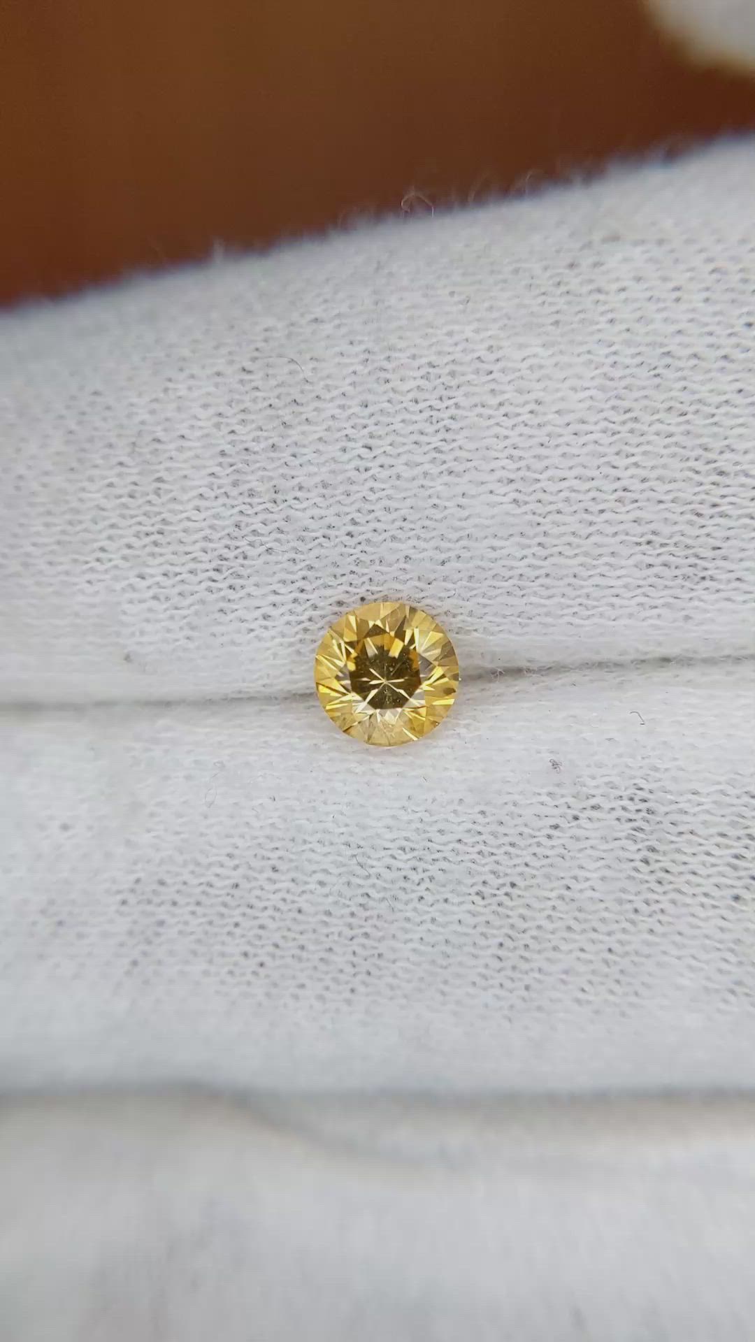 0.77 Ct. Yellow Sapphire from Ceylon (Sri Lanka) Size Video