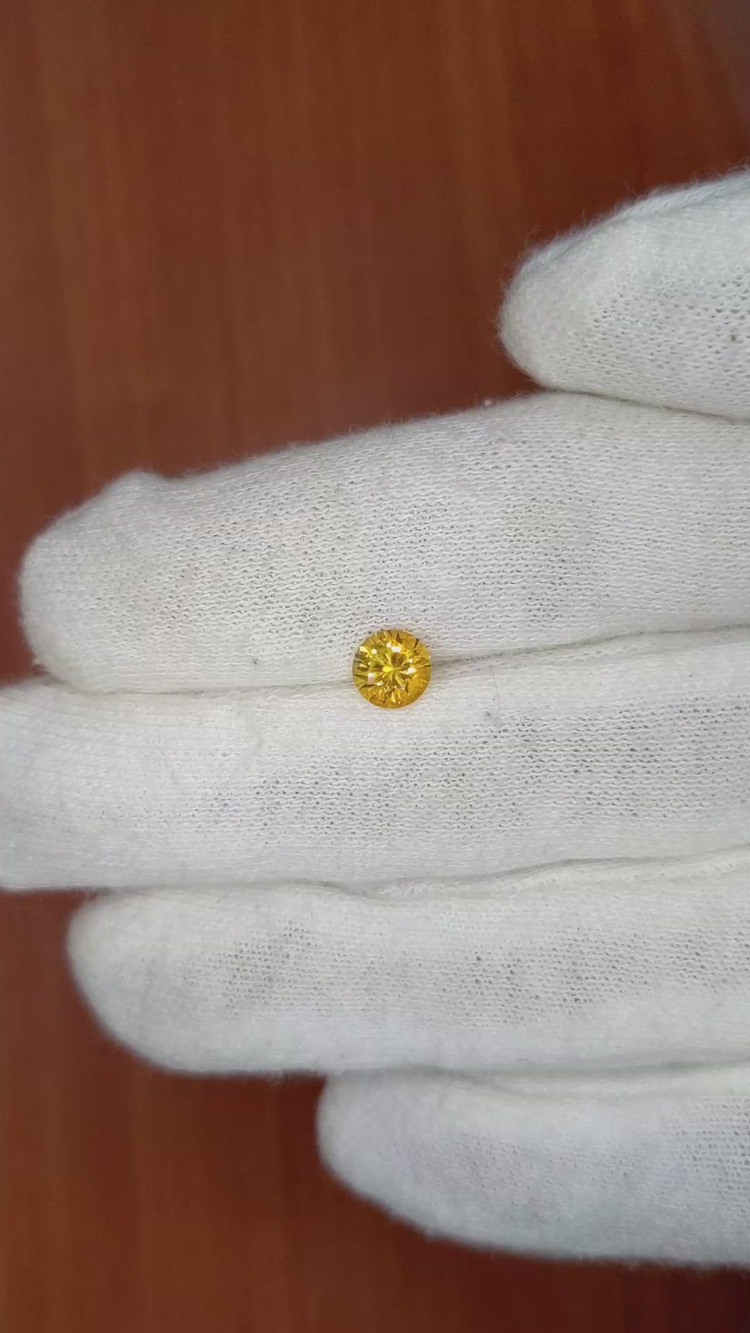 0.81 Ct. Yellow Sapphire from Ceylon (Sri Lanka) Size Video