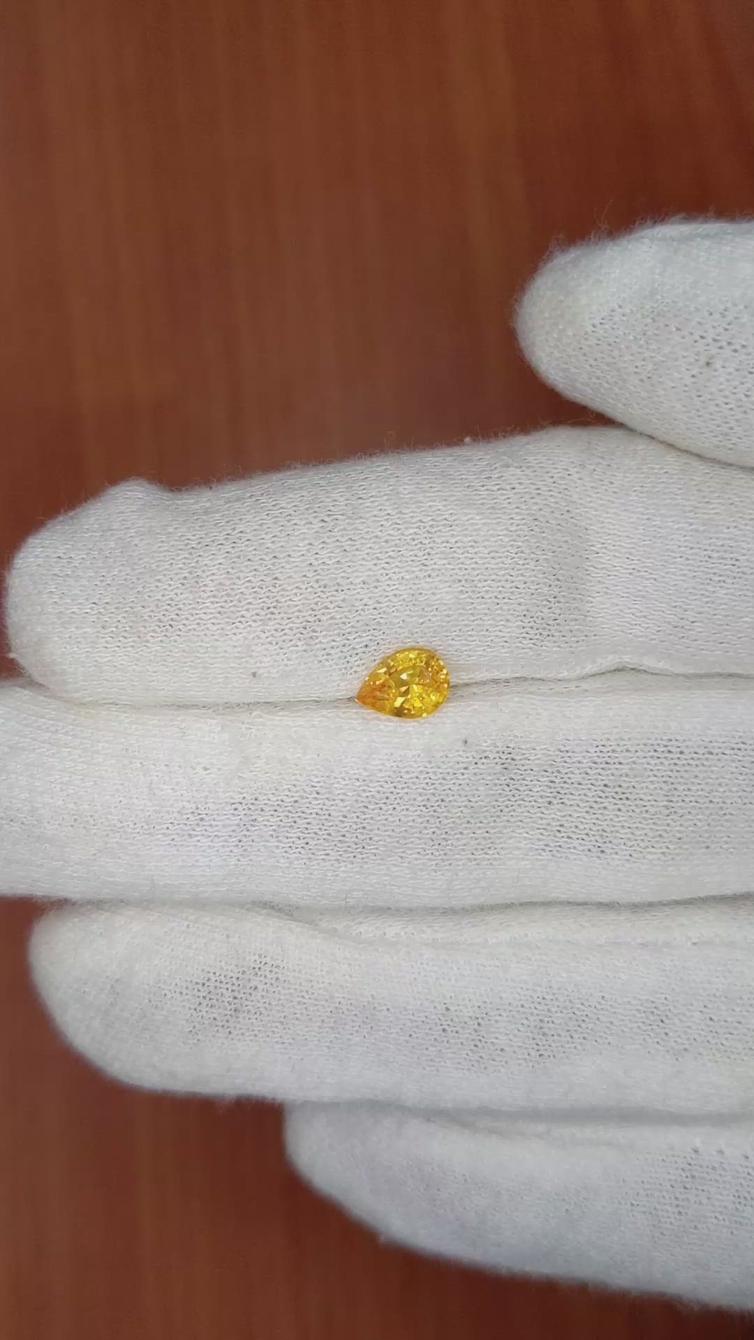0.88 Ct. Yellow Sapphire from Ceylon (Sri Lanka) Size Video