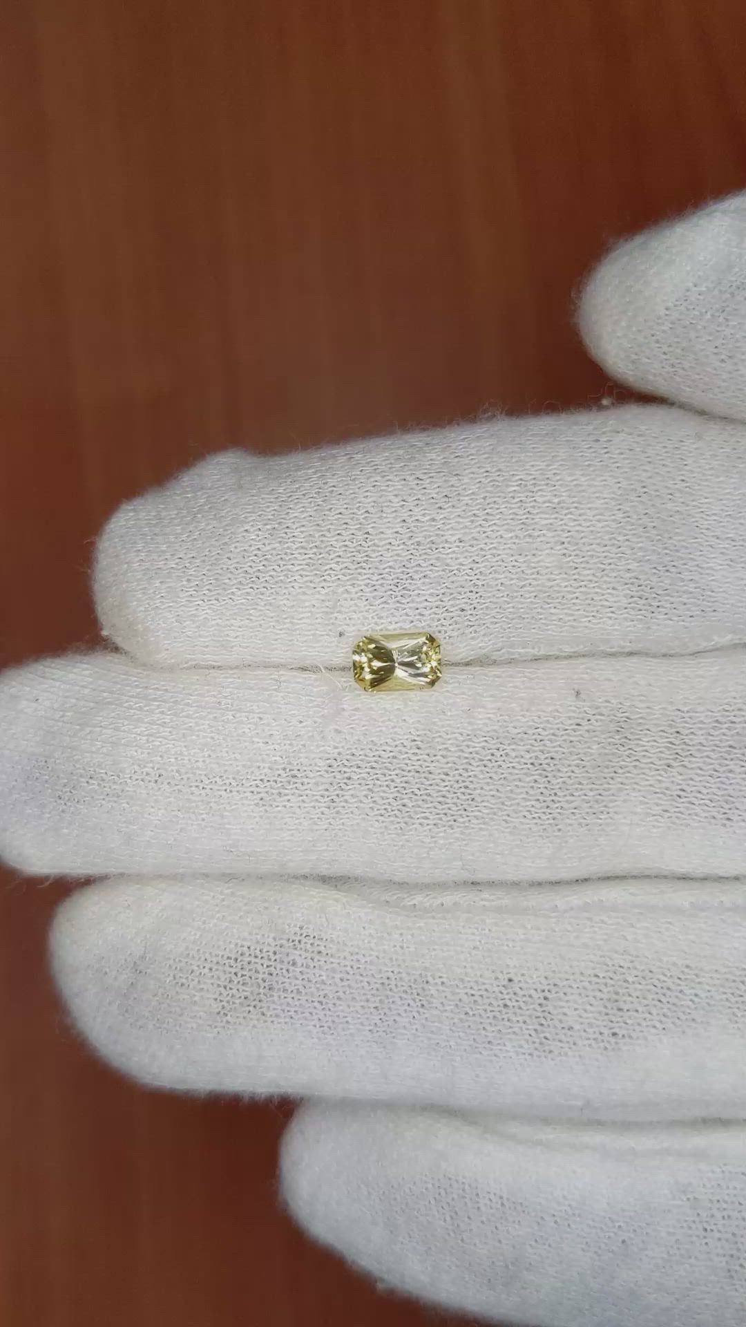 0.61 Ct. Yellow Sapphire from Ceylon (Sri Lanka) Size Video