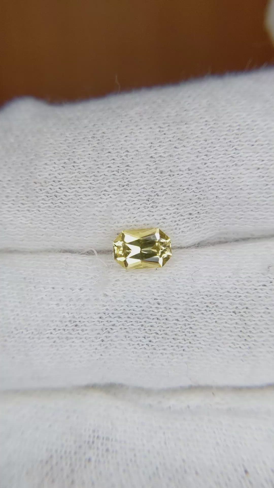 0.67 Ct. Yellow Sapphire from Ceylon (Sri Lanka) Size Video