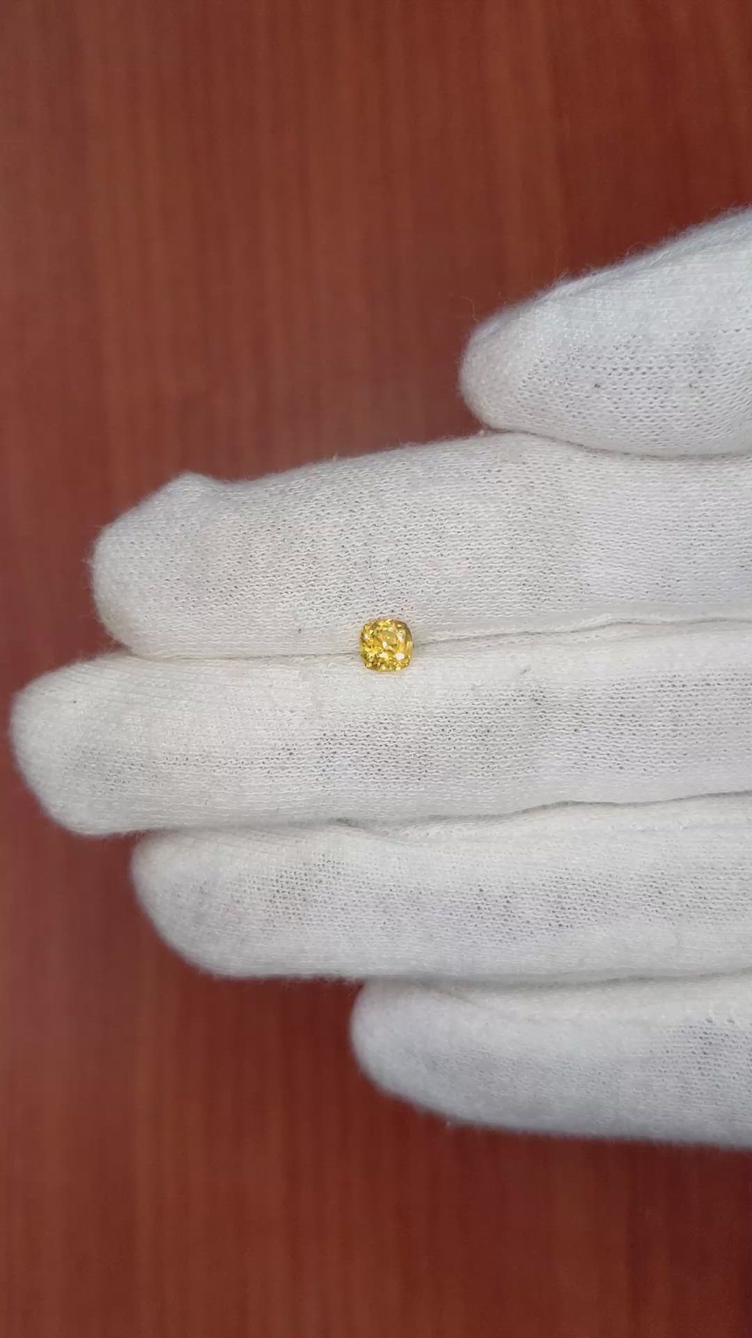 0.49 Ct. Yellow Sapphire from Ceylon (Sri Lanka) Size Video