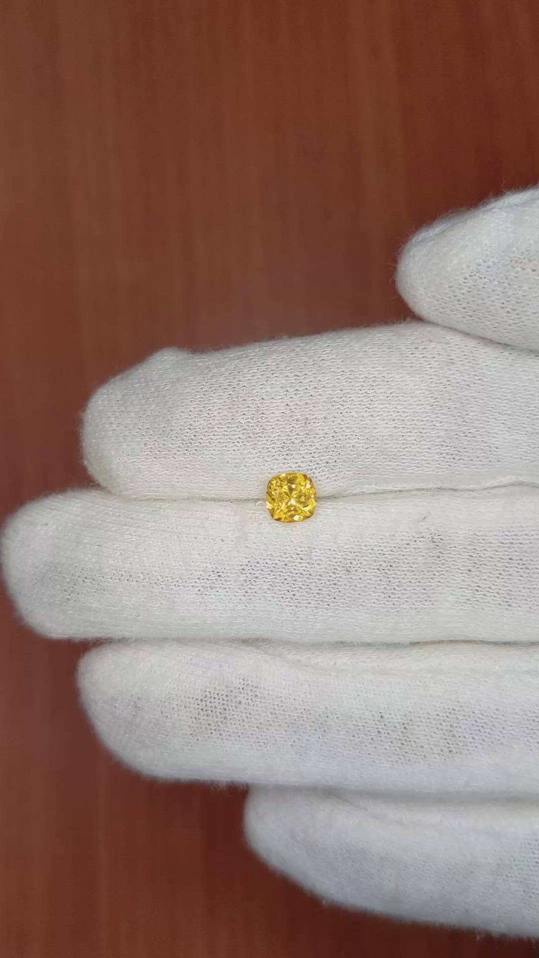 0.64 Ct. Yellow Sapphire from Ceylon (Sri Lanka) Size Video