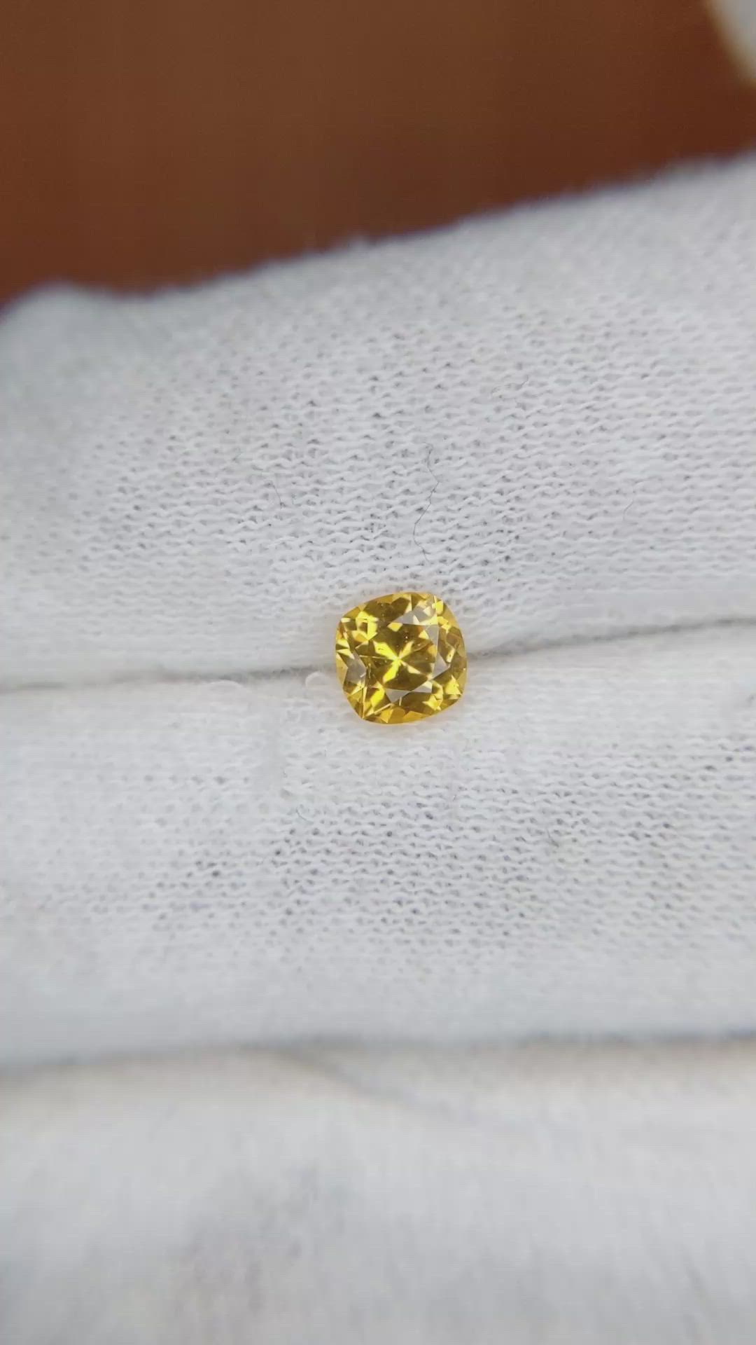 0.64 Ct. Yellow Sapphire from Ceylon (Sri Lanka) Size Video