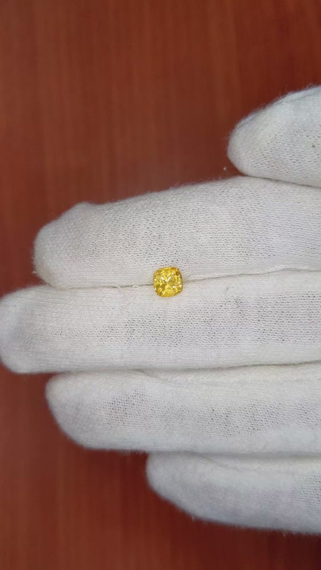 0.64 Ct. Yellow Sapphire from Ceylon (Sri Lanka) Size Video