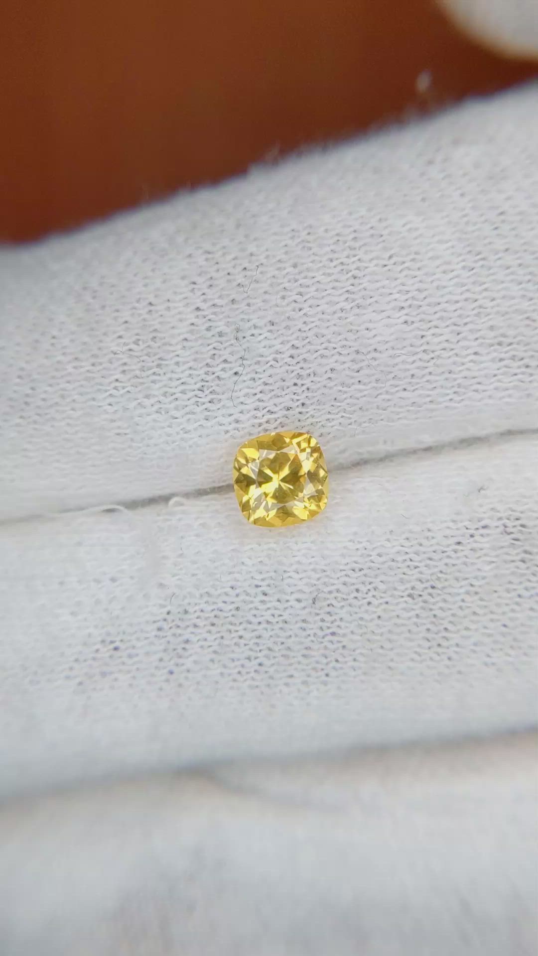0.64 Ct. Yellow Sapphire from Ceylon (Sri Lanka) Size Video