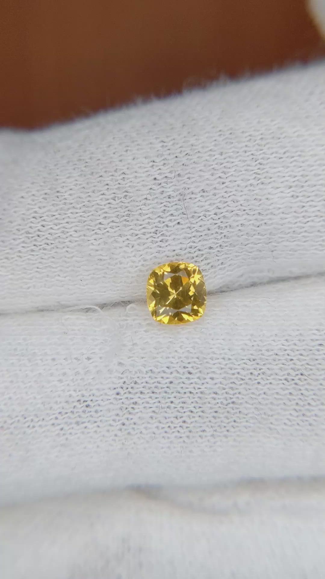 0.64 Ct. Yellow Sapphire from Ceylon (Sri Lanka) Size Video