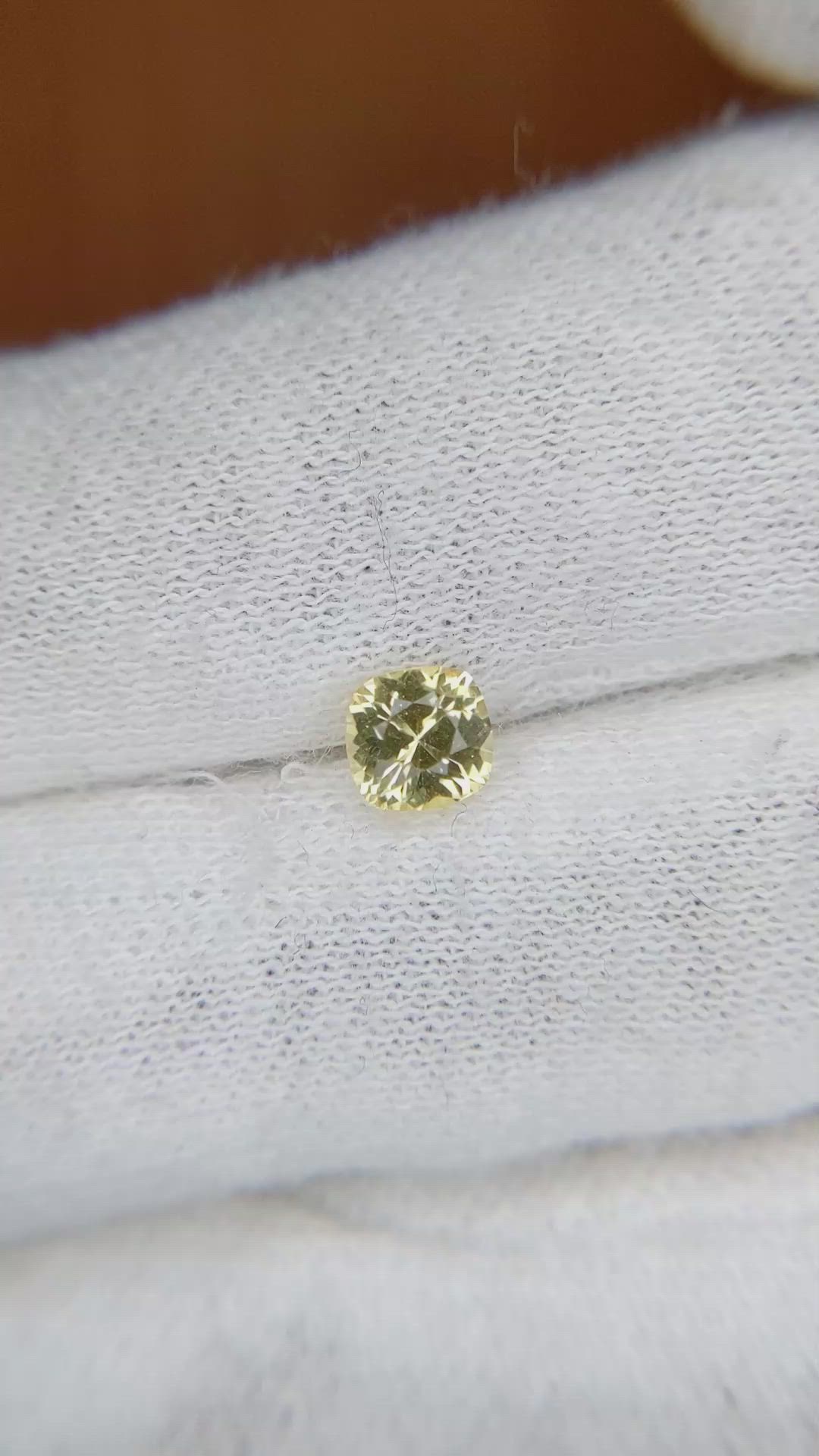 0.65 Ct. Yellow Sapphire from Ceylon (Sri Lanka) Size Video