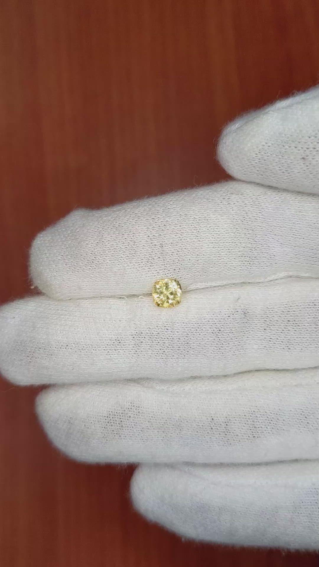 0.65 Ct. Yellow Sapphire from Ceylon (Sri Lanka) Size Video