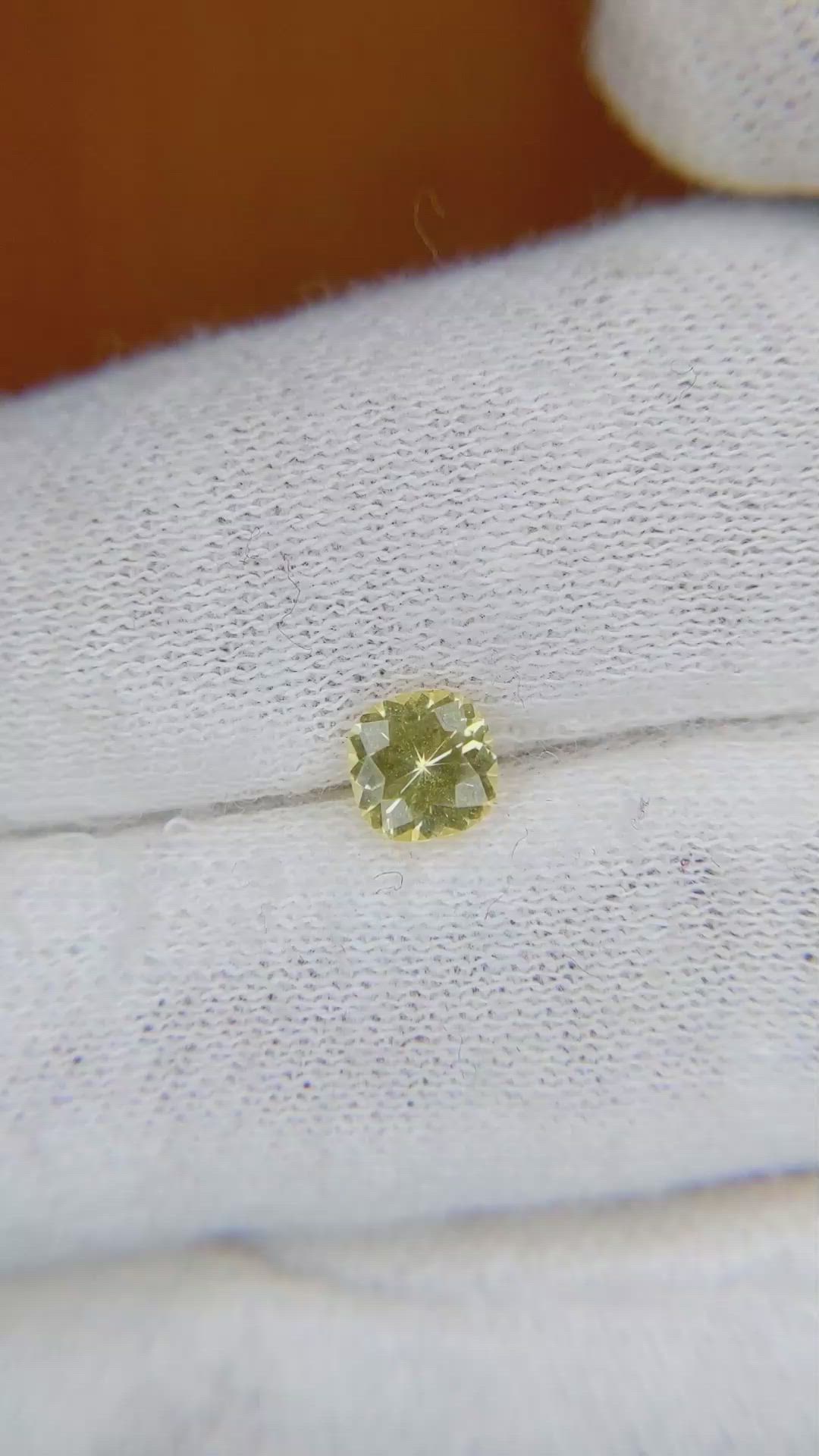 0.65 Ct. Yellow Sapphire from Ceylon (Sri Lanka) Size Video