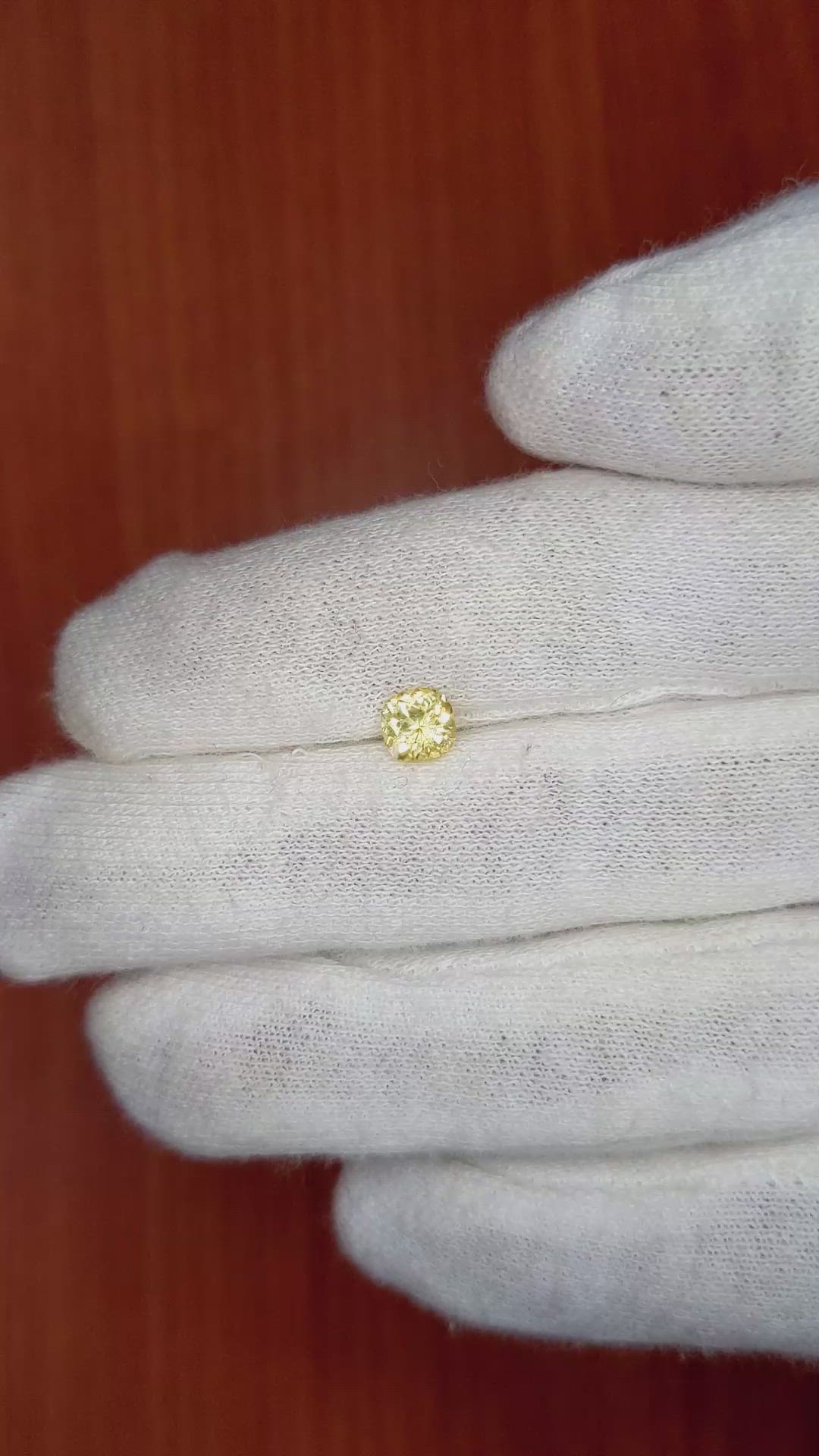 0.65 Ct. Yellow Sapphire from Ceylon (Sri Lanka) Size Video