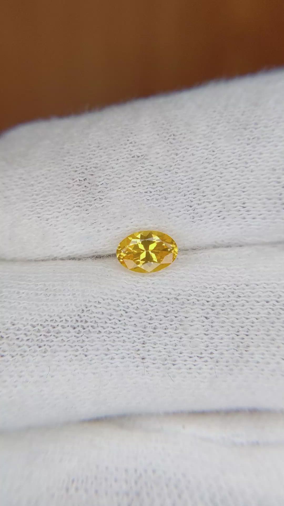 0.52 Ct. Yellow Sapphire from Ceylon (Sri Lanka) Size Video