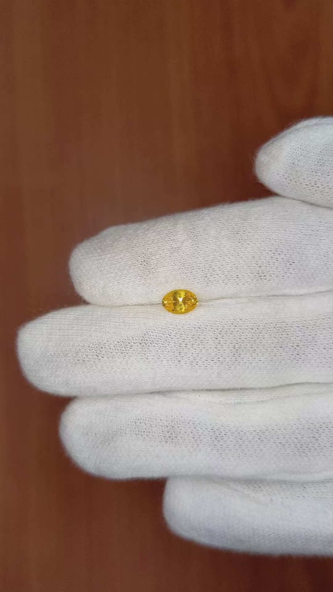 0.52 Ct. Yellow Sapphire from Ceylon (Sri Lanka) Size Video