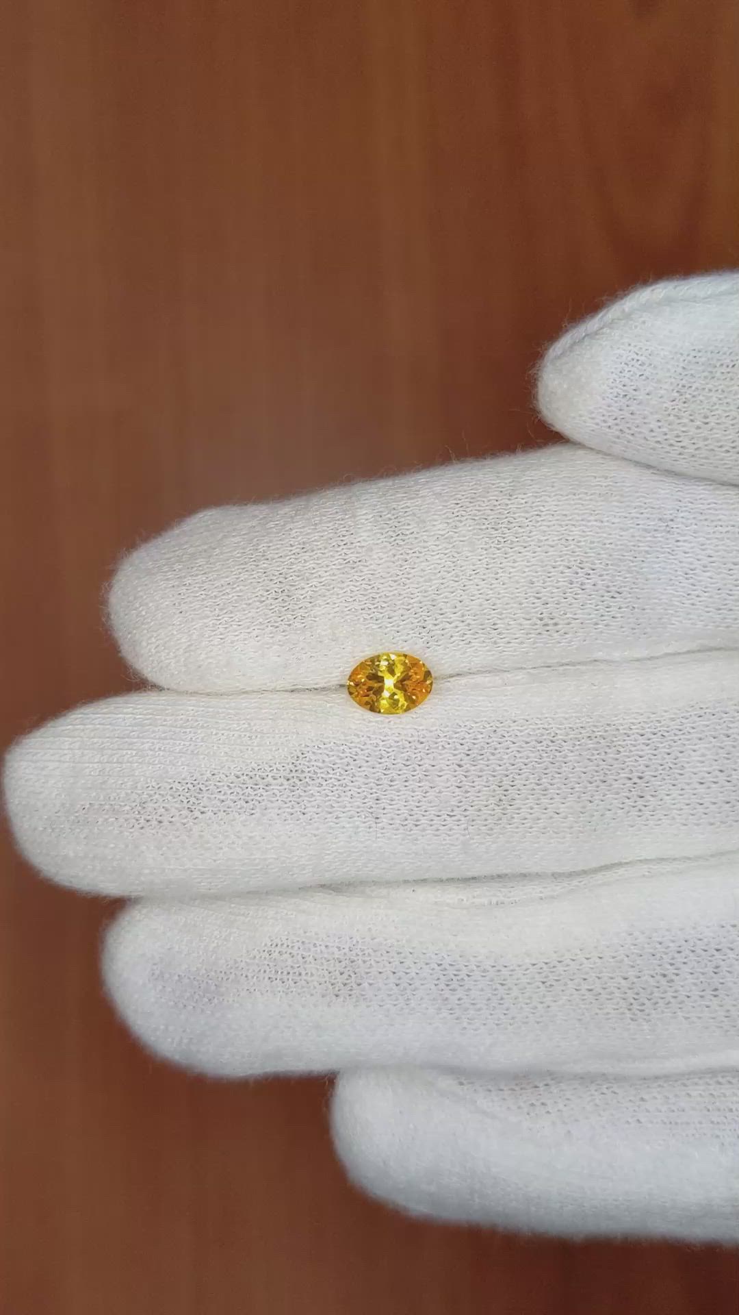 0.65 Ct. Yellow Sapphire from Ceylon (Sri Lanka) Size Video