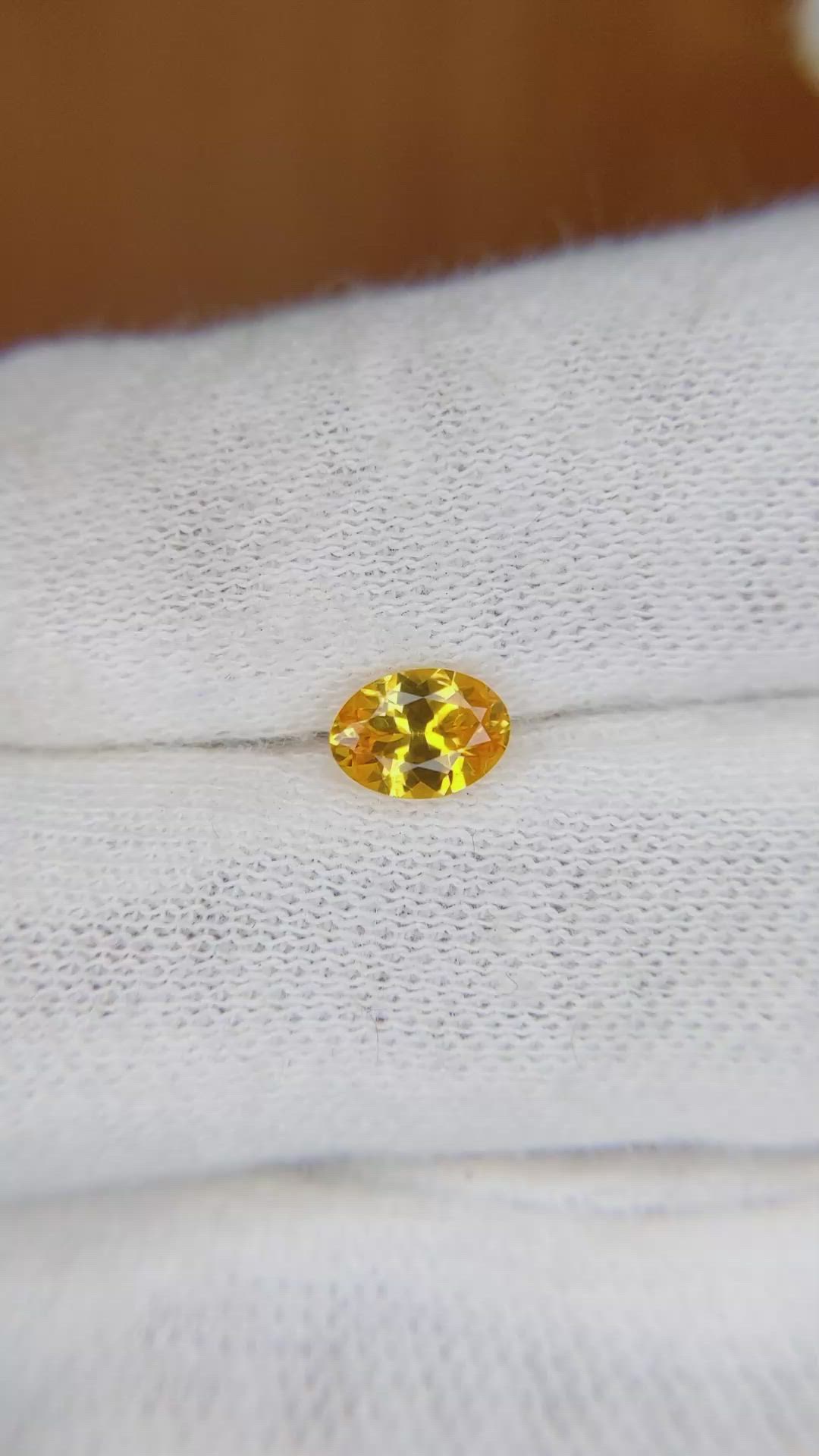 0.65 Ct. Yellow Sapphire from Ceylon (Sri Lanka) Size Video