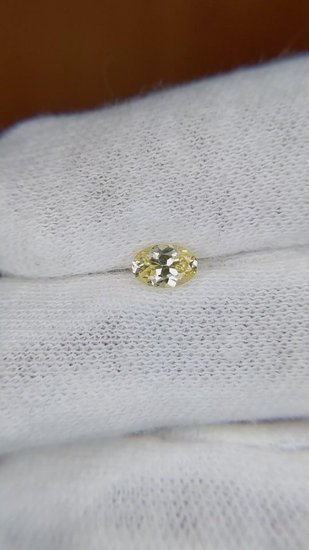 0.47 Ct. Yellow Sapphire from Ceylon (Sri Lanka) Size Video