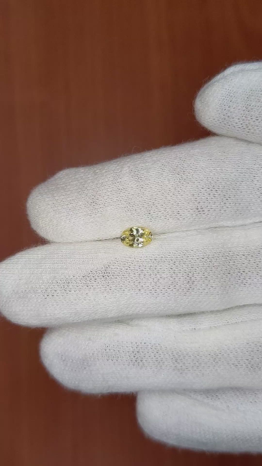 0.47 Ct. Yellow Sapphire from Ceylon (Sri Lanka) Size Video