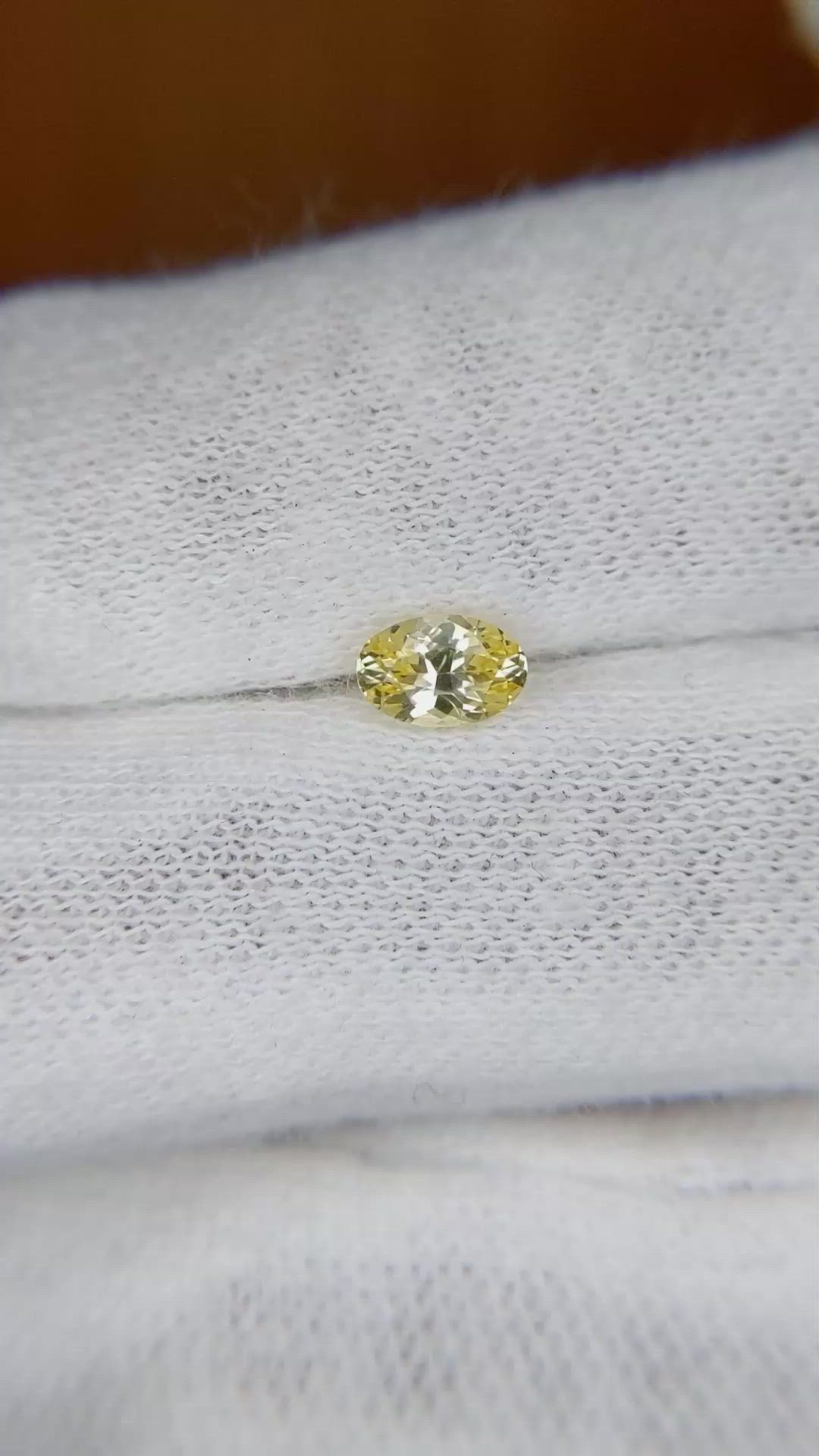 0.53 Ct. Yellow Sapphire from Ceylon (Sri Lanka) Size Video