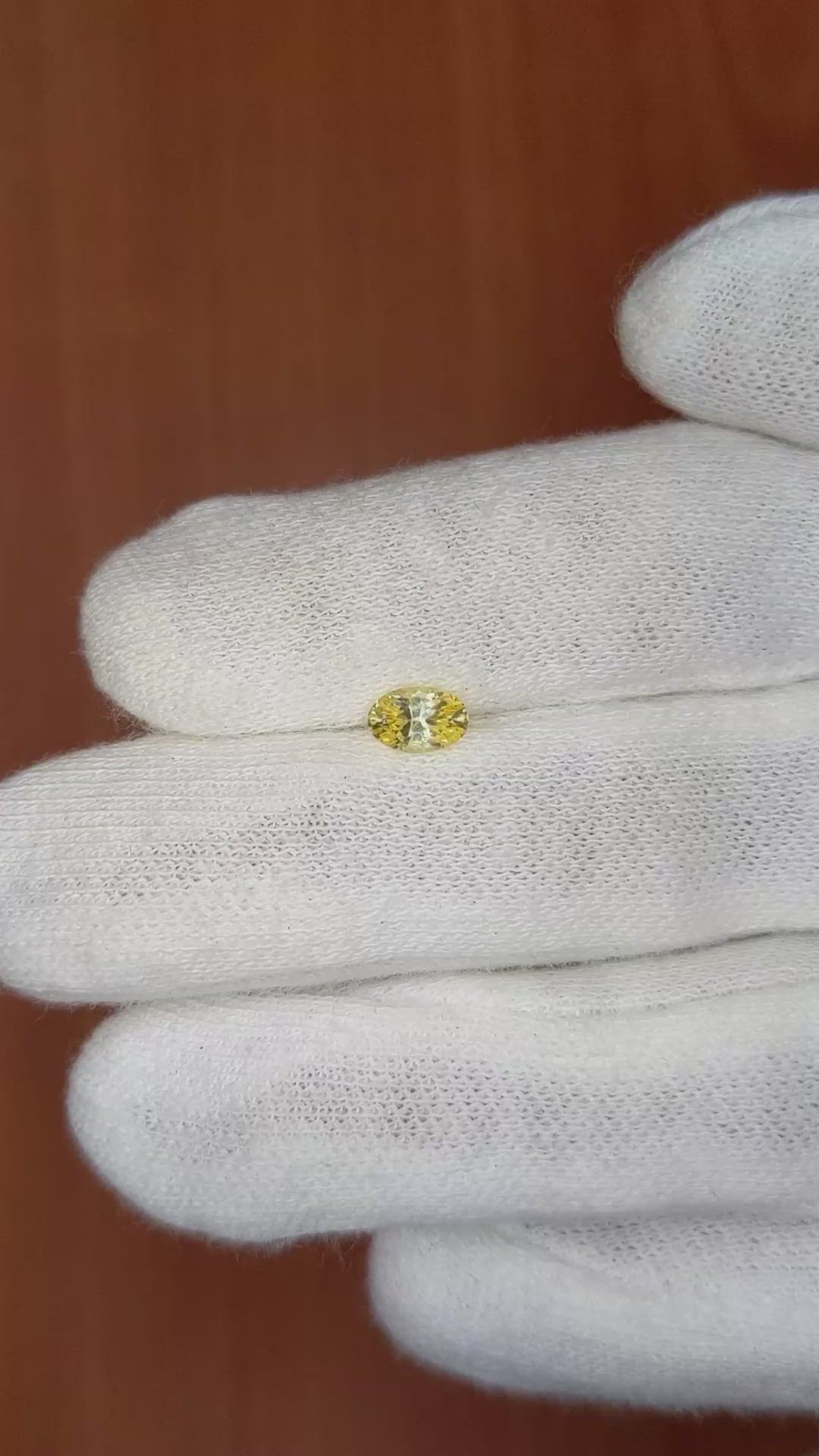 0.53 Ct. Yellow Sapphire from Ceylon (Sri Lanka) Size Video